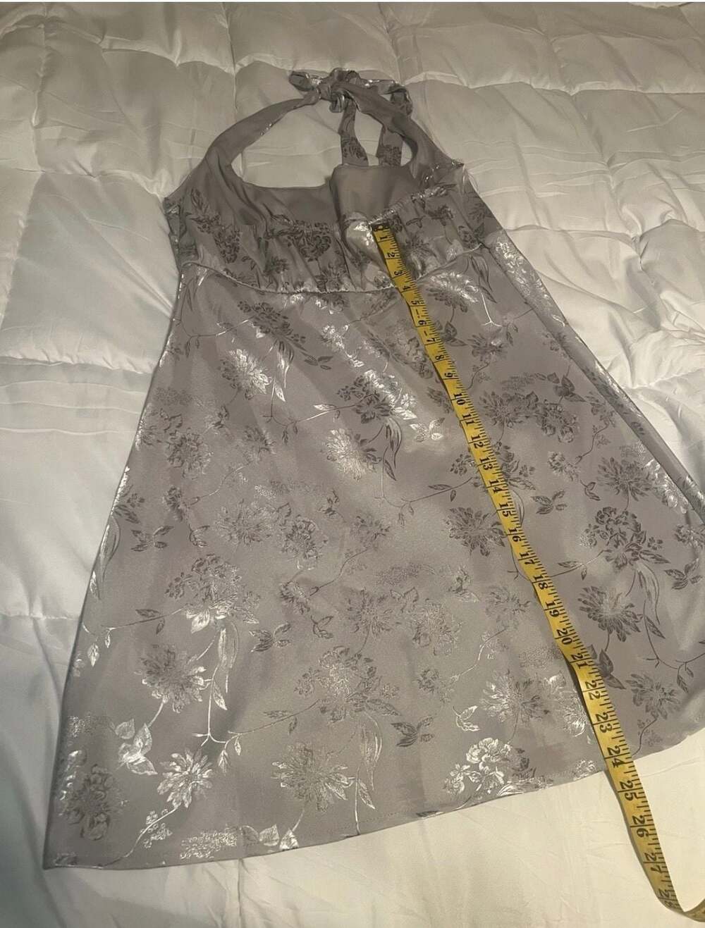 Wild Fable Floral Satin Halter Mini Dress Size L - Picture 8 of 10